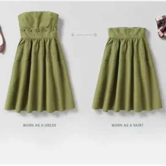 Anthropologie Maeve Retro Button Belted Two Piece Dress, Size 4 - Picture 6 of 6